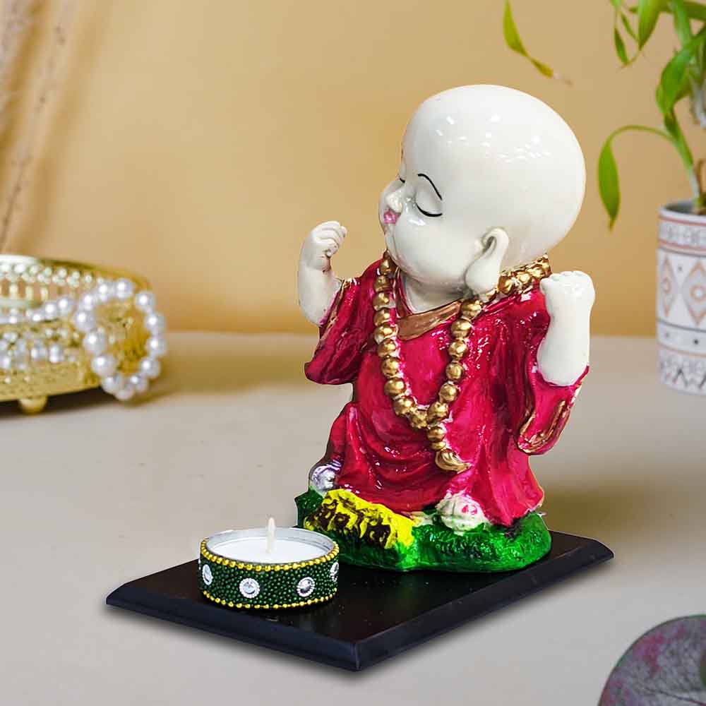 Marble Finish Baby Monk Buddha Idol